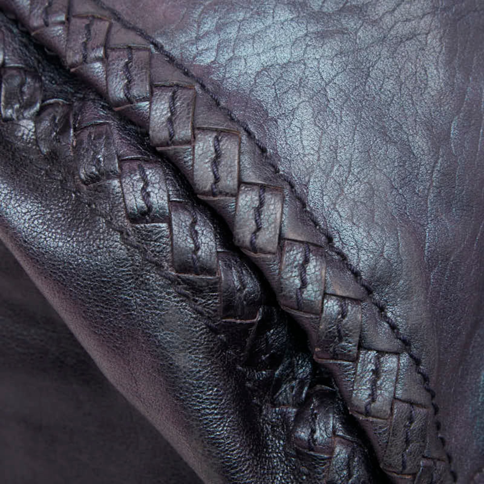 Bottega Veneta Purple Leather Shoulder Bag