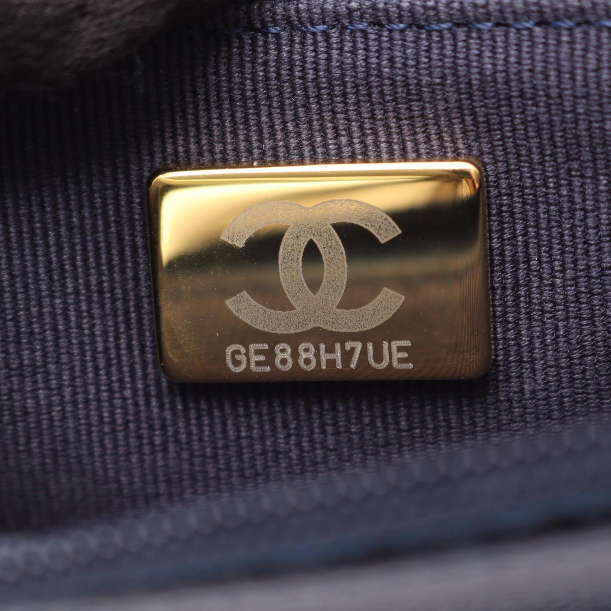 Chanel Navy Grained Calfskin Handbag Shoulder Bag