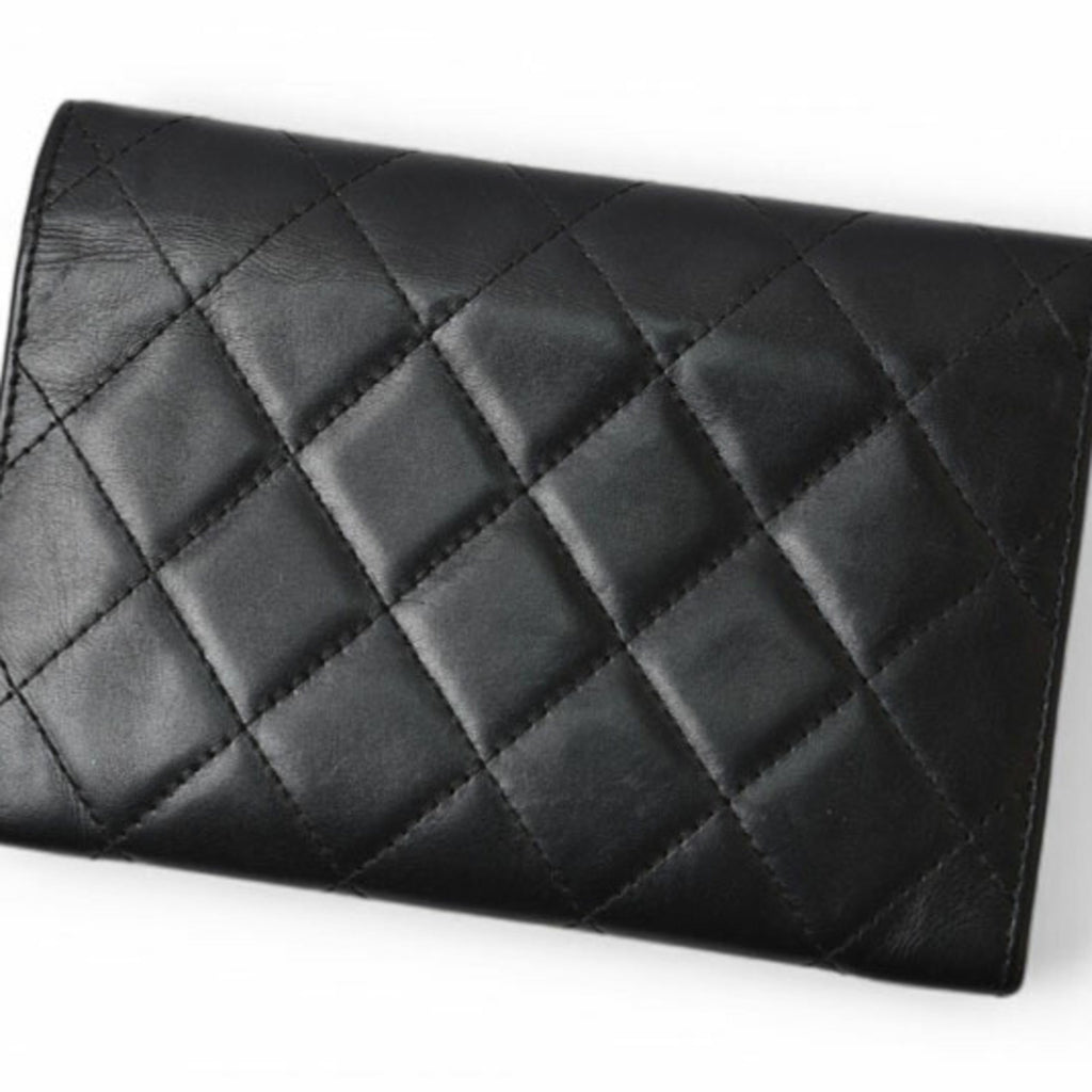 Chanel Black Pink Leather Wallet (Bi-Fold)