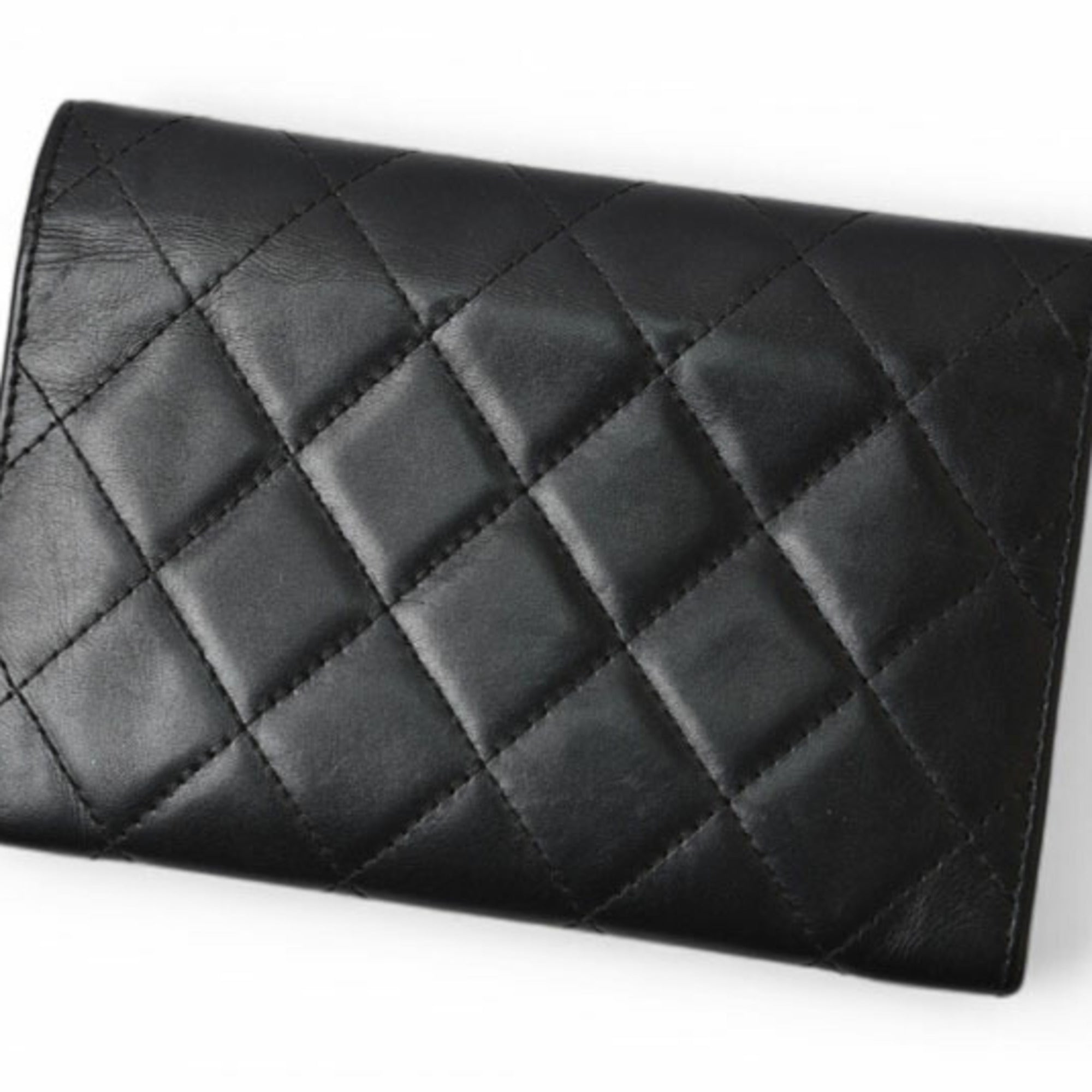 Chanel Black Pink Leather Wallet (Bi-Fold)