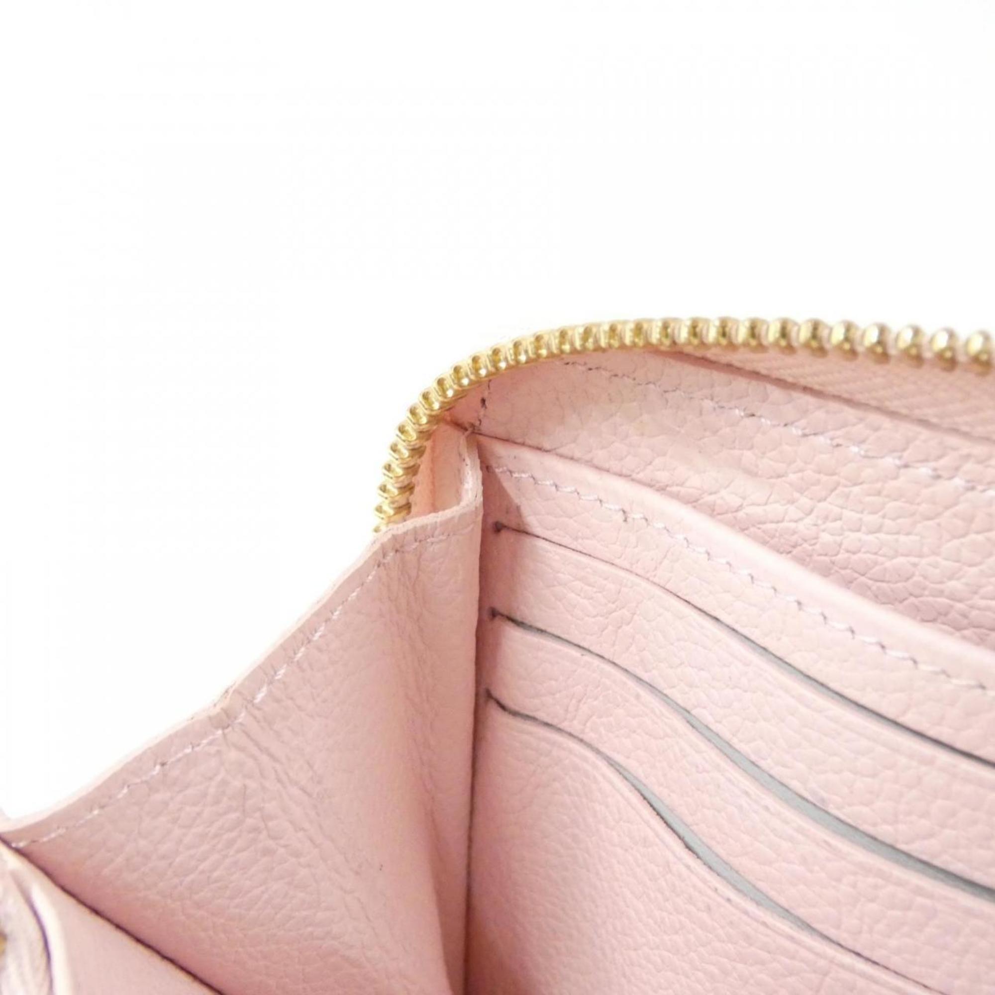 Louis Vuitton Light Pink Leather Long Wallet