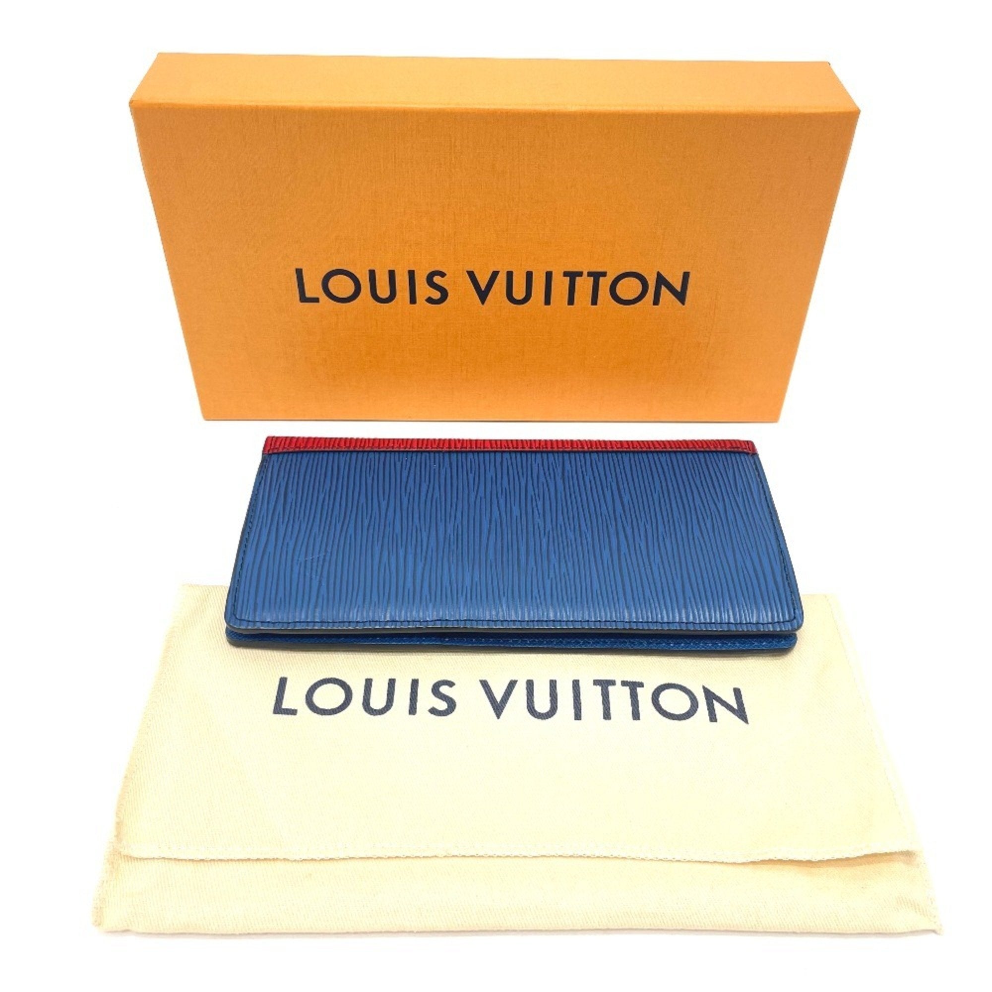 Louis Vuitton Epi Blue Green Red Color Epi Leather Long Wallet