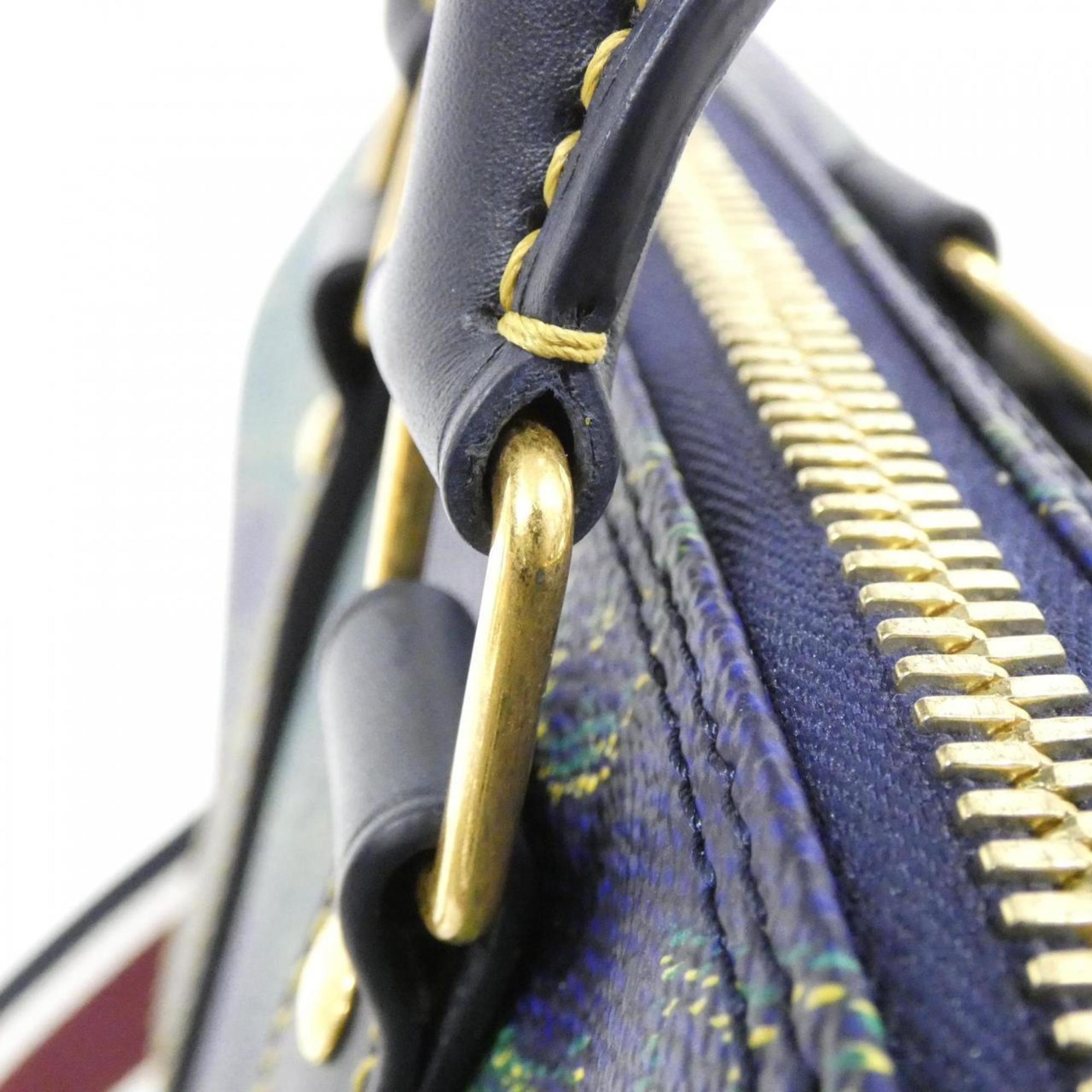 Louis Vuitton Blue Coated Canvas Boston Bag