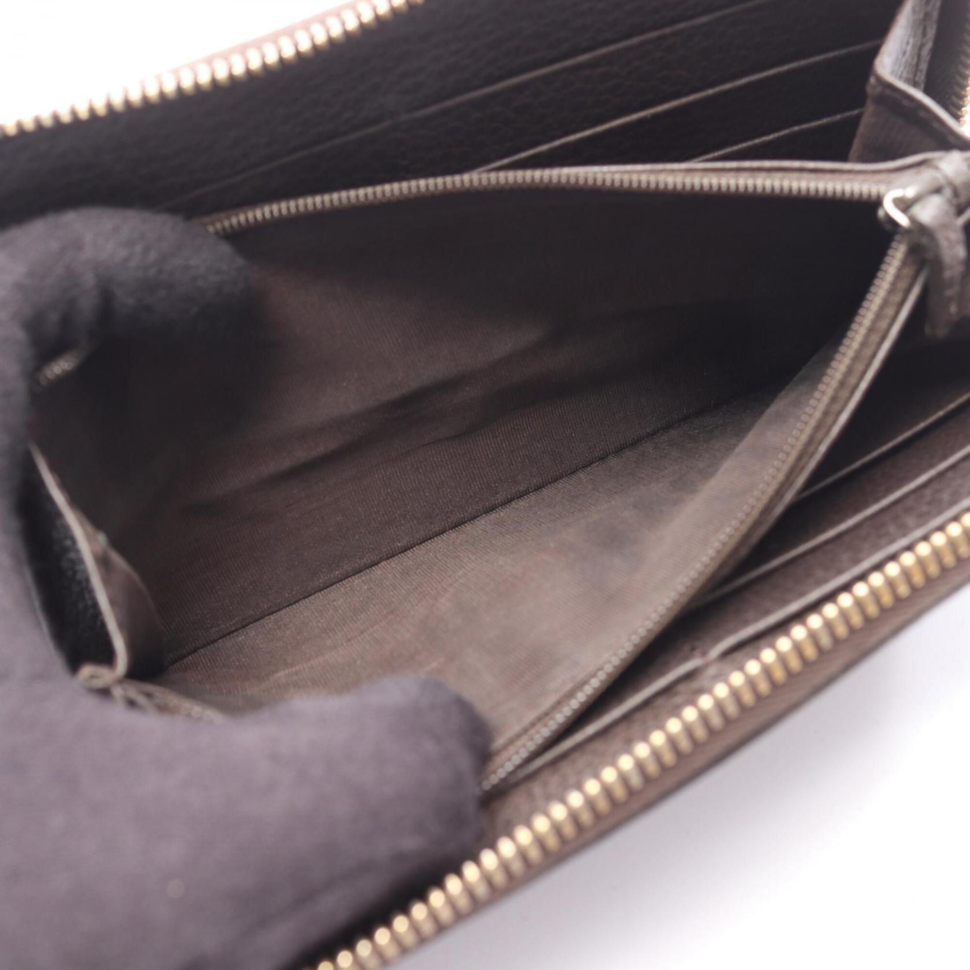 Gucci Brown Leather Long Wallet (Bi-Fold) (Pre-Owned)