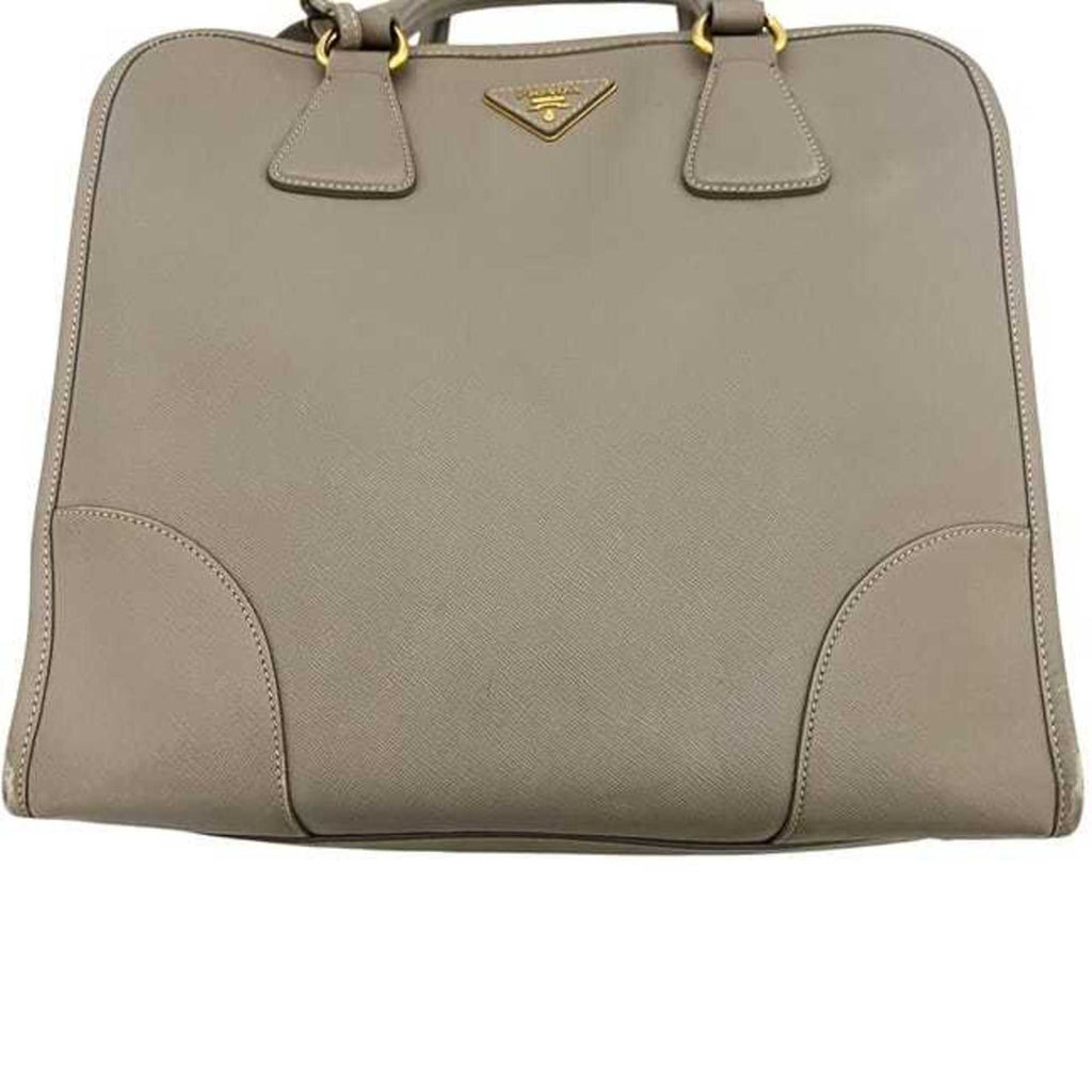 Prada Saffiano Beige Leather Handbag Shoulder Bag