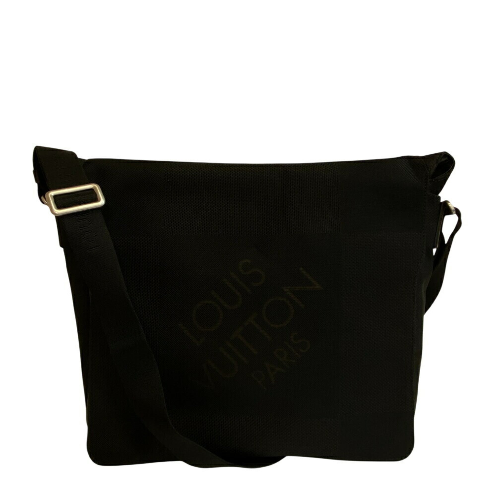 Louis Vuitton Black Canvas Messenger Bag Shoulder Bag