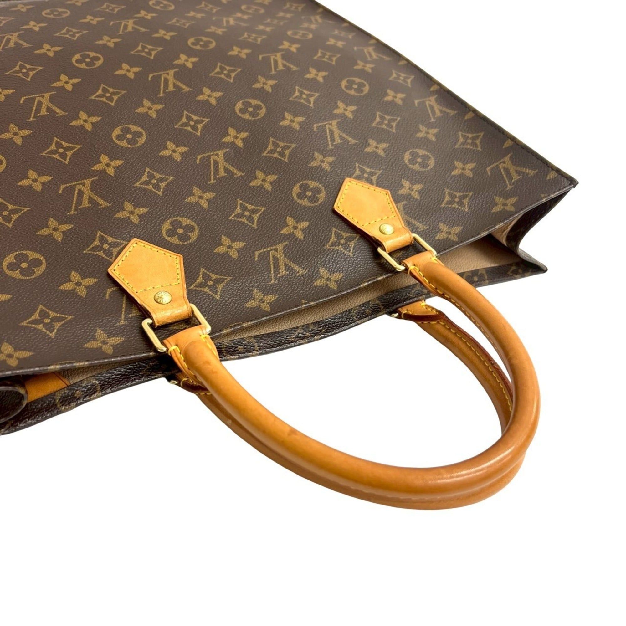 Louis Vuitton Brown Leather Pvc Handbag Tote Bag