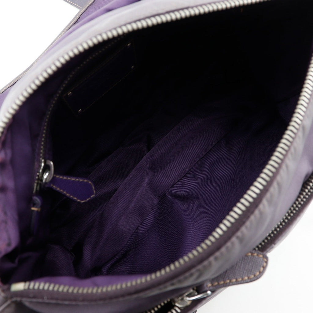 Prada Purple Nylon Leather Shoulder Bag