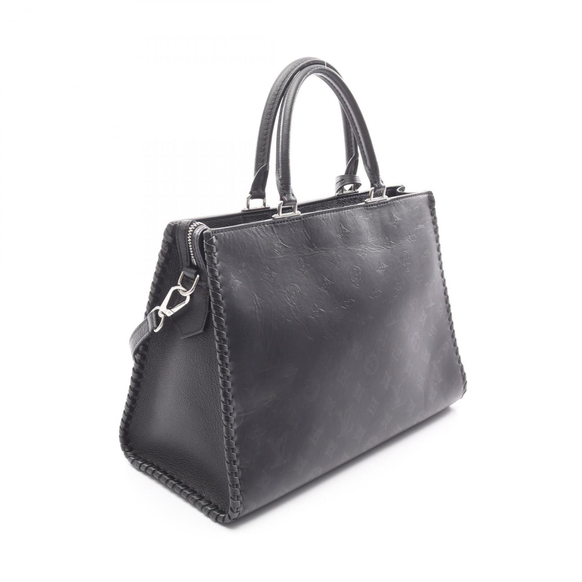 Louis Vuitton Black Leather Tote Bag