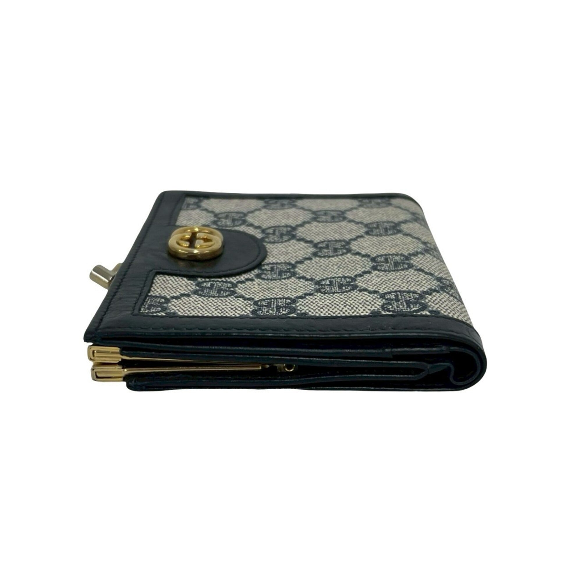 Gucci Navy Leather Pvc Wallet (Bi-Fold) (Pre-Owned)