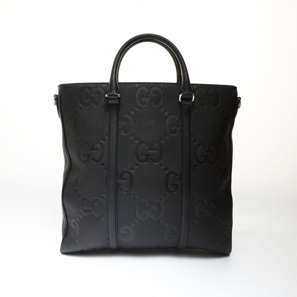 Gucci Black Gg Leather Tote Bag (Pre-Owned)