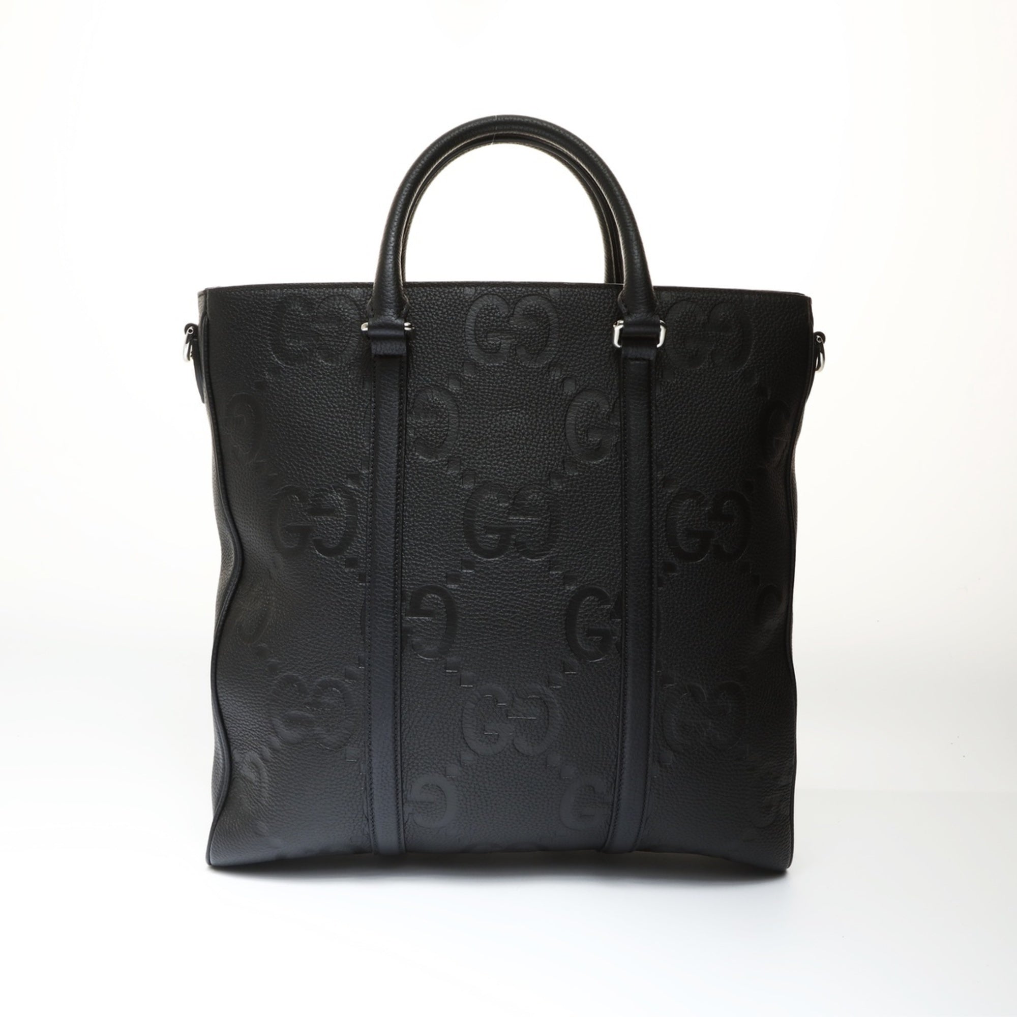 Gucci Black Gg Leather Tote Bag (Pre-Owned)
