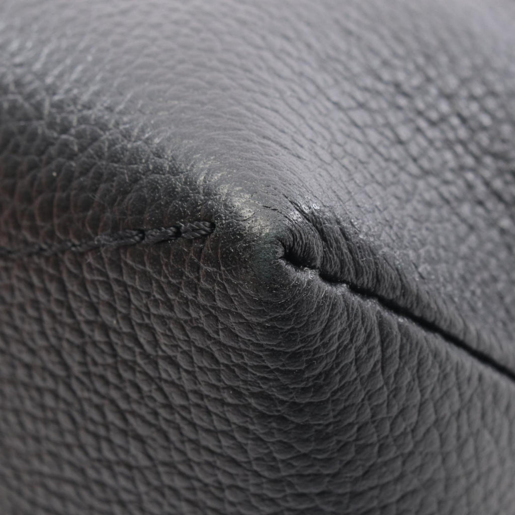 Louis Vuitton Black Coated Canvas Leather Handbag Shoulder Bag