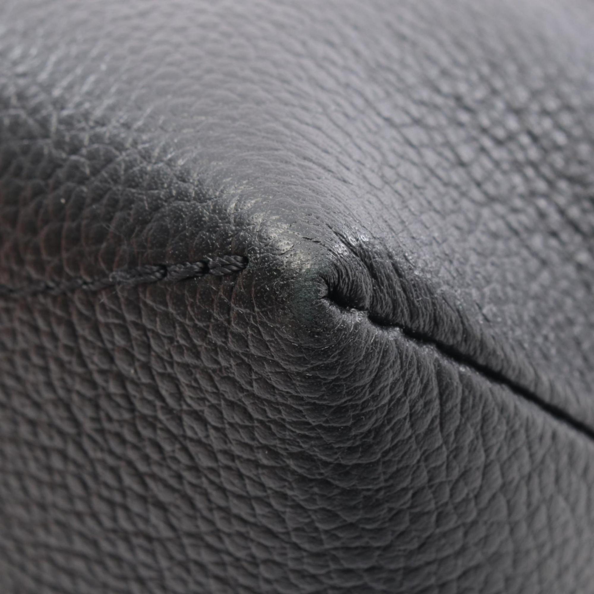 Louis Vuitton Black Coated Canvas Leather Handbag Shoulder Bag