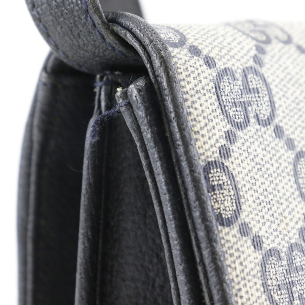 Gucci Gray Navy Gg Plus Shoulder Bag (Pre-Owned)