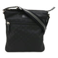 Gucci Black Gray Nylon Leather Shoulder Bag (Pre-Owned)