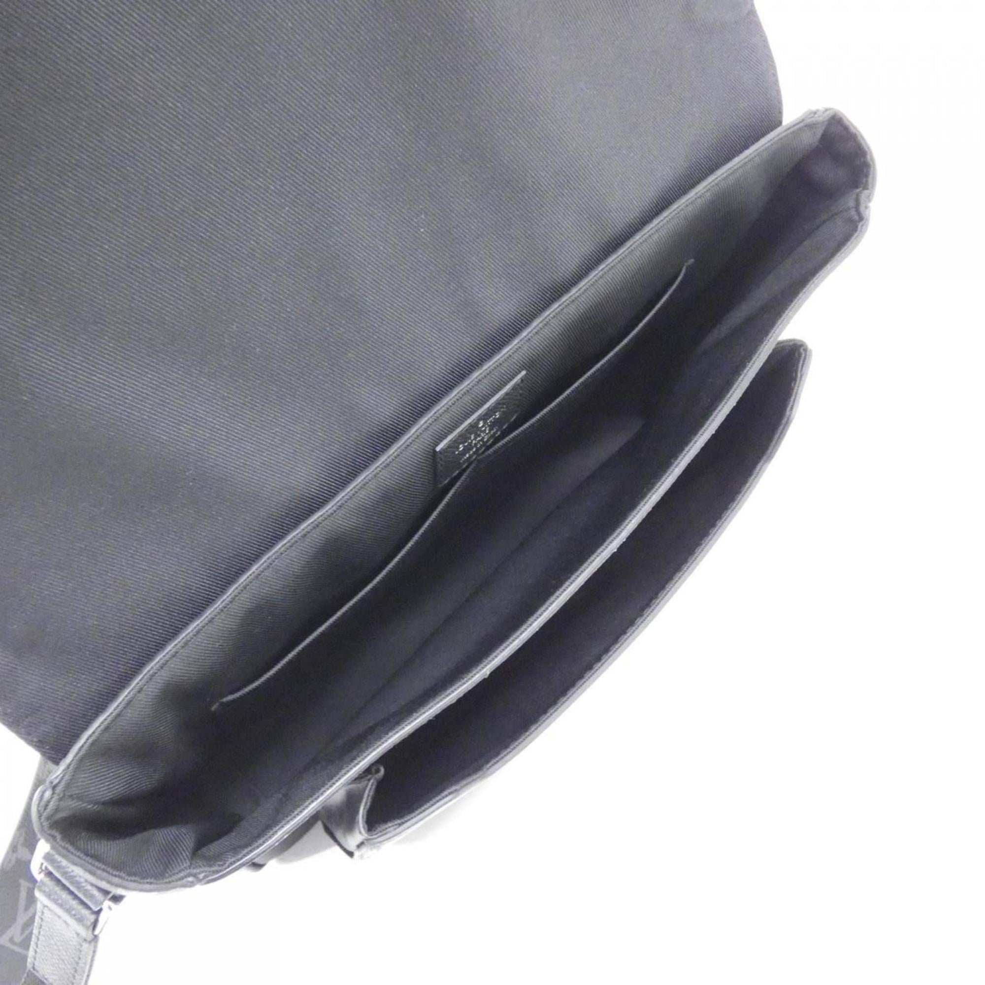 Louis Vuitton Black Coated Canvas Leather Shoulder Bag