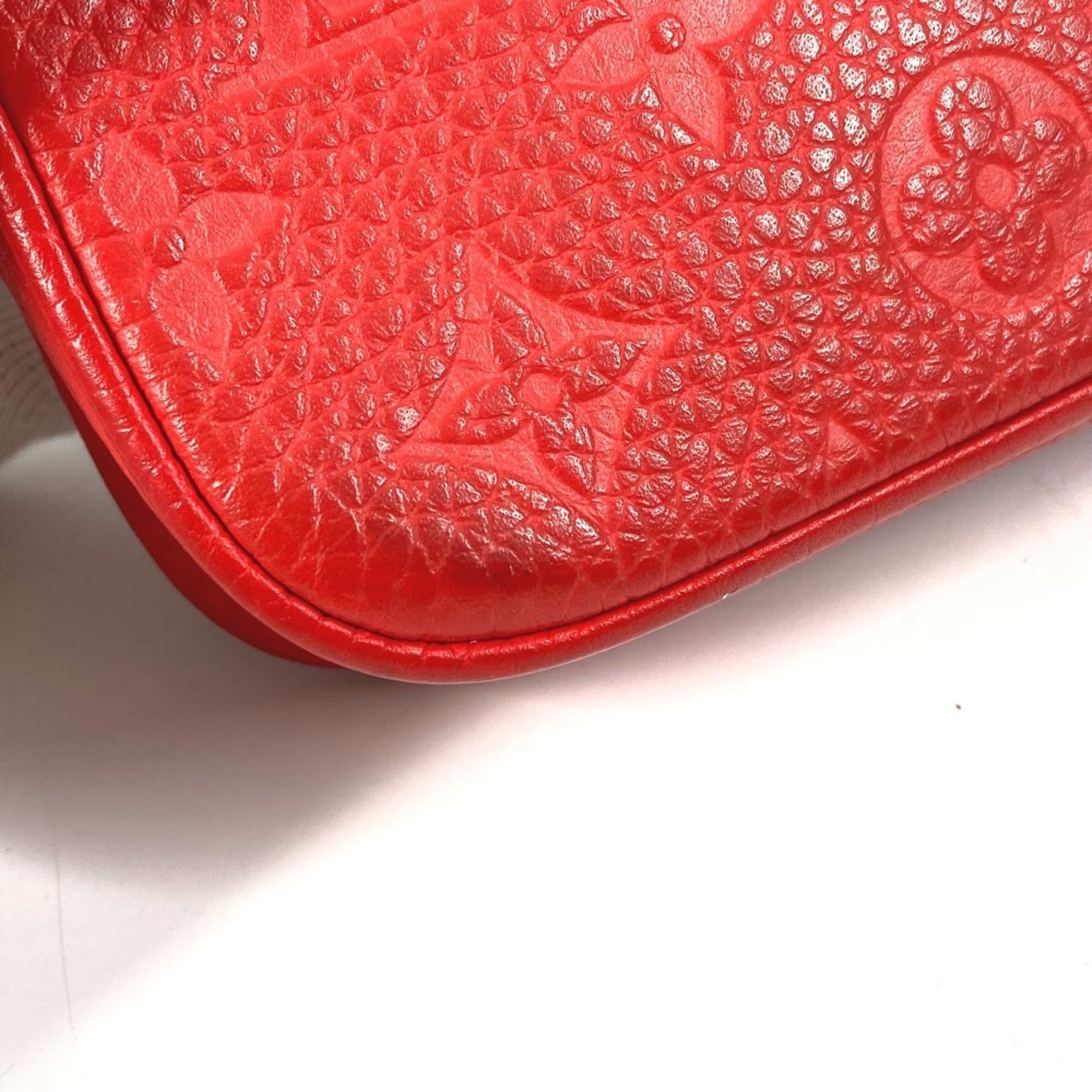 Louis Vuitton Red Color Monogram Empreinte Leather Clutch Bag