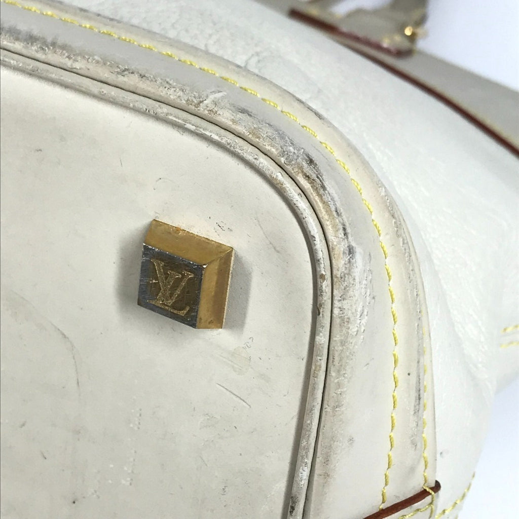 Louis Vuitton Blanc White Suhali Leather Handbag Shoulder Bag Tote Bag