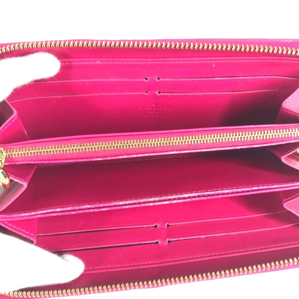 Louis Vuitton Indian Rose Pink Patent Leather Long Wallet (Tri-Fold)