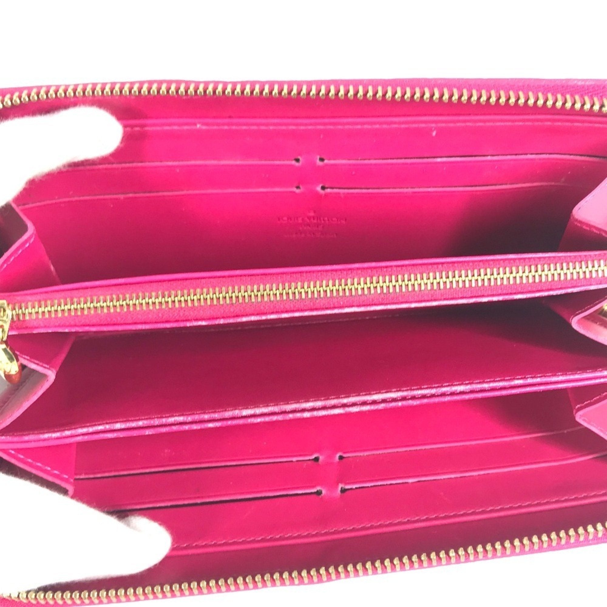 Louis Vuitton Indian Rose Pink Patent Leather Long Wallet (Tri-Fold)