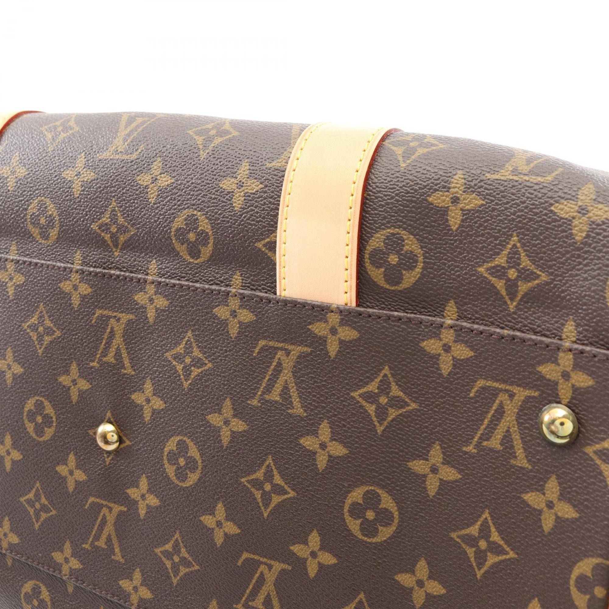 Louis Vuitton Brown Coated Canvas Leather Boston Bag