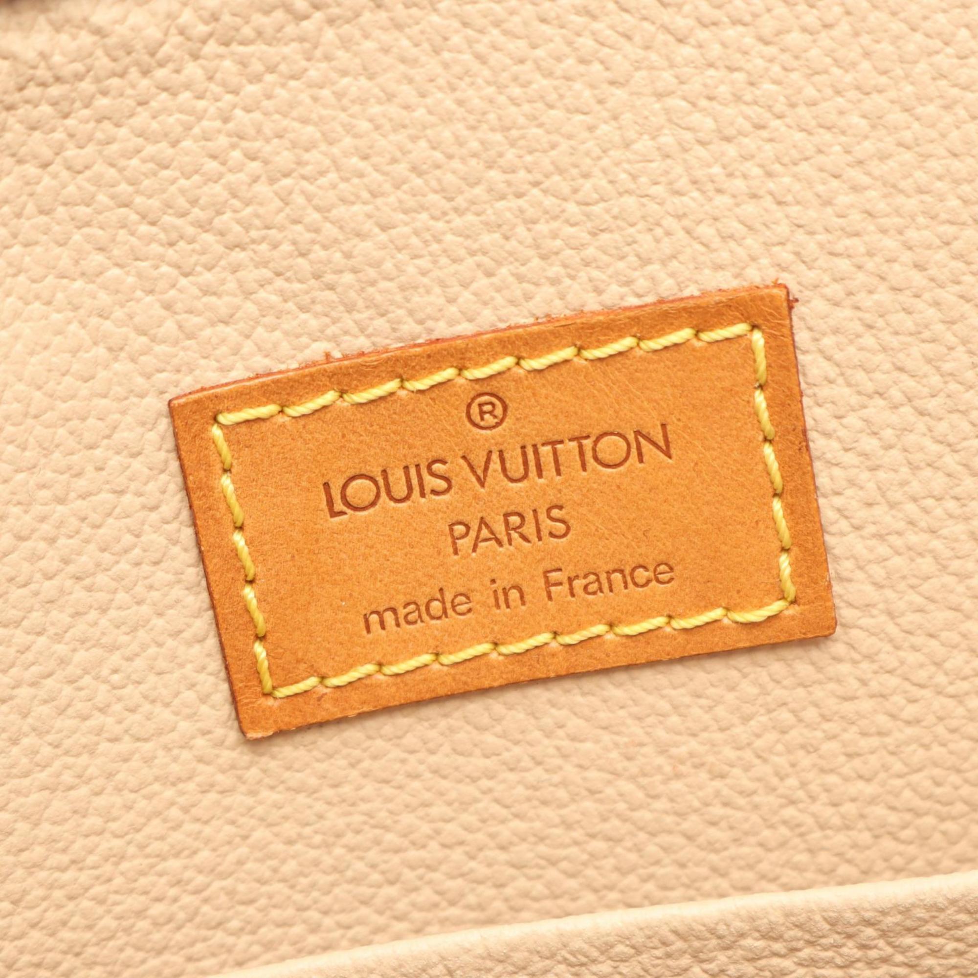Louis Vuitton Brown Coated Canvas Leather Handbag Tote Bag