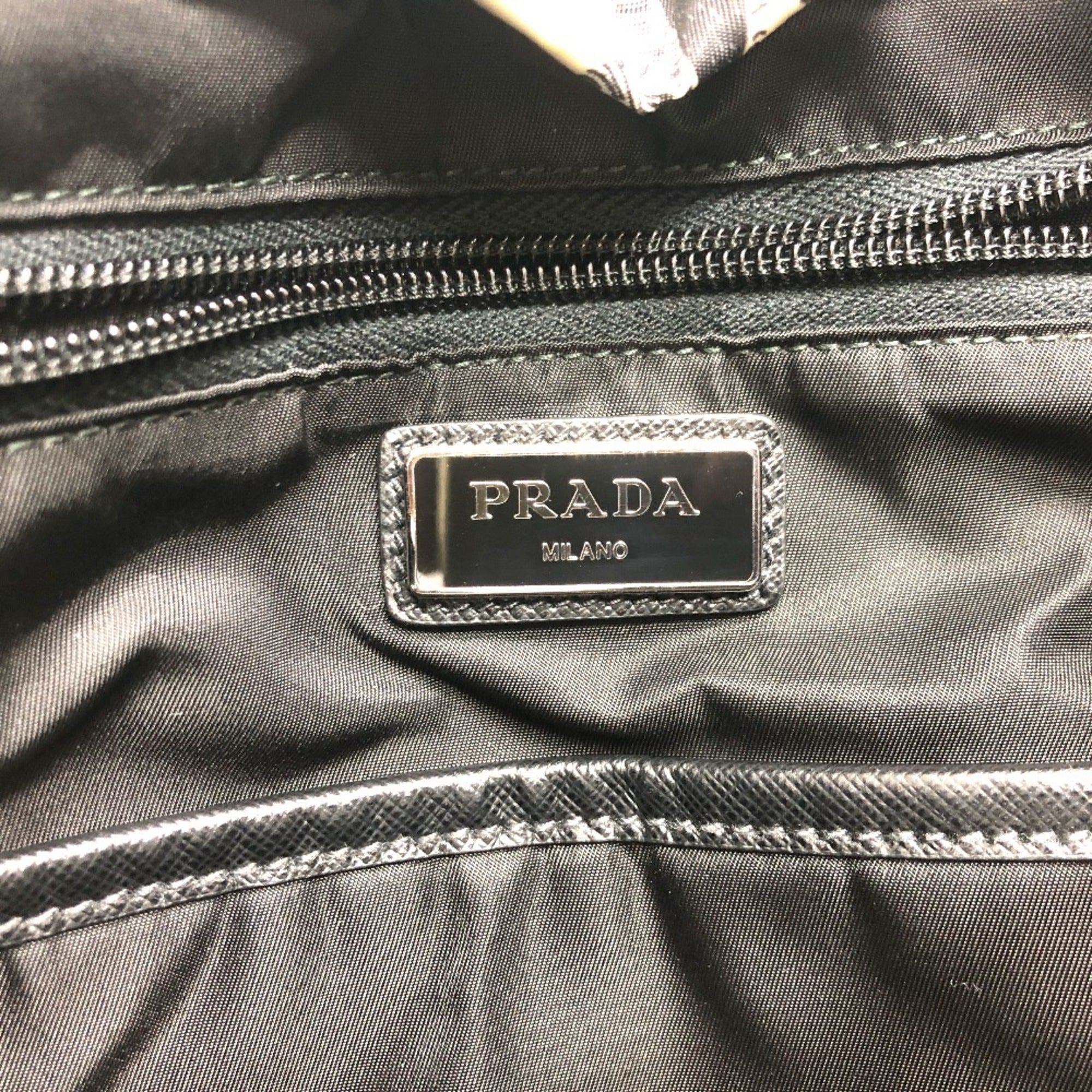 Prada Black White Nylon Backpack