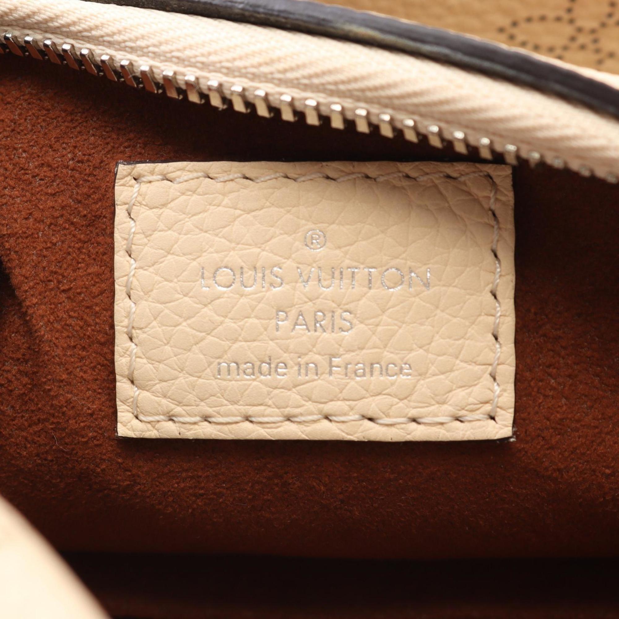Louis Vuitton Beige Cream Mahina Leather Handbag