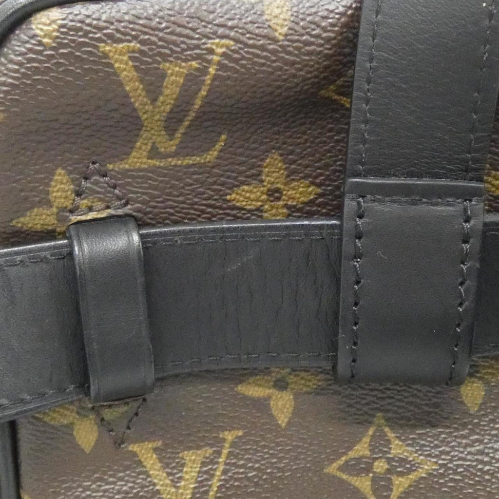 Louis Vuitton Black Brown Coated Canvas Shoulder Bag