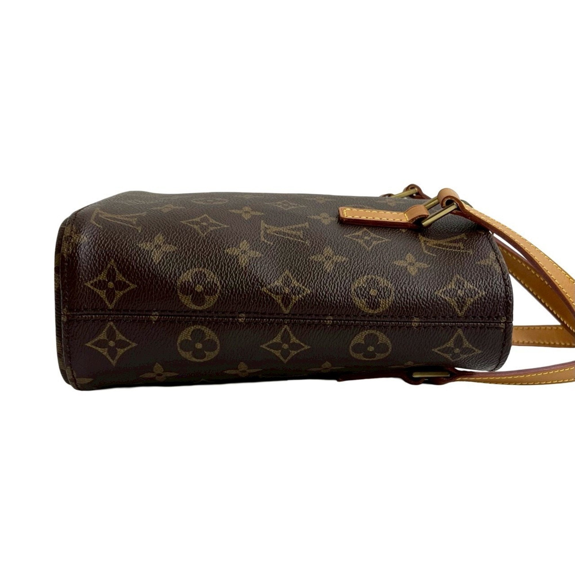 Louis Vuitton Brown Leather Pvc Handbag Tote Bag