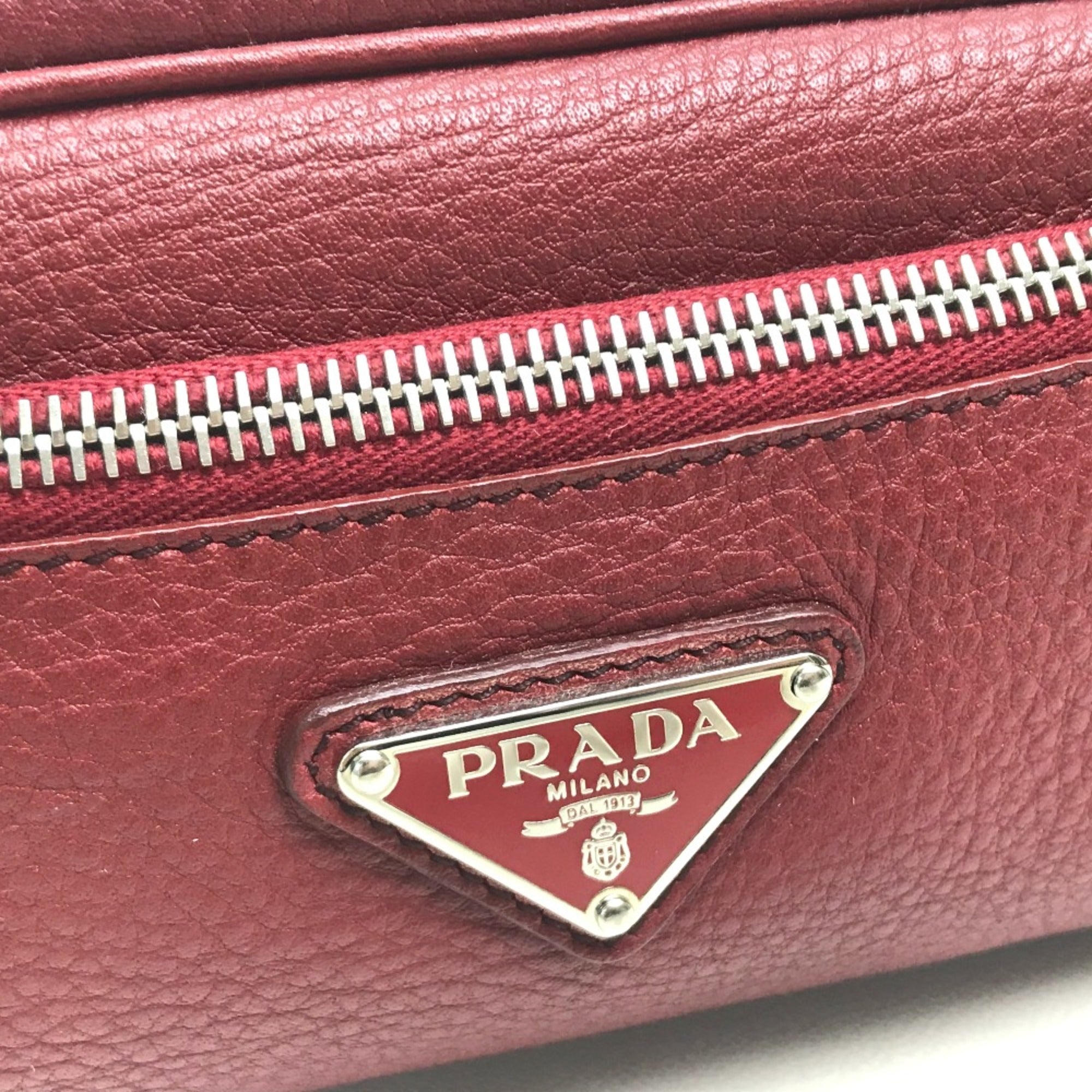 Prada Red Leather Pouch