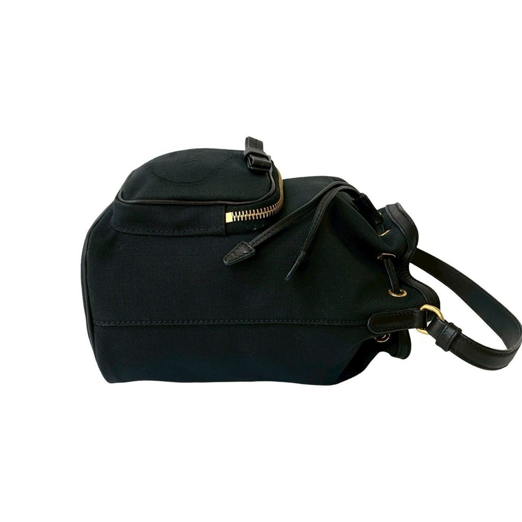 Prada Black Canvas Leather Handbag Shoulder Bag