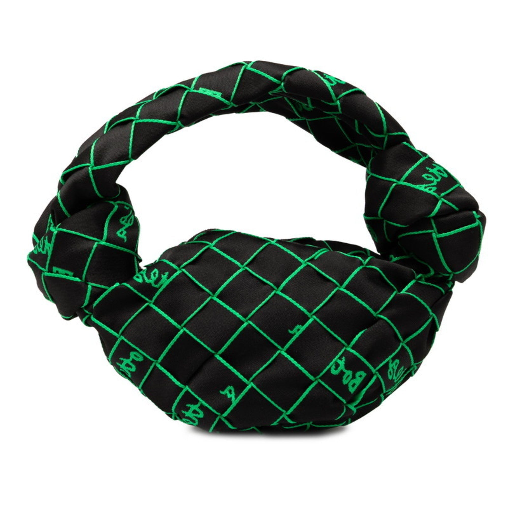 Bottega Veneta Black Green Polyester Handbag Shoulder Bag