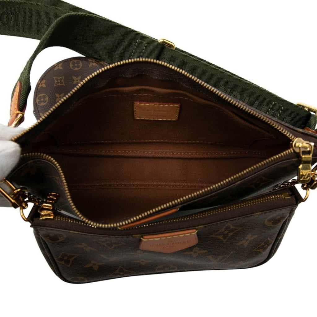 Louis Vuitton Brown Pvc Leather Handbag Pochette Pouch Shoulder Bag