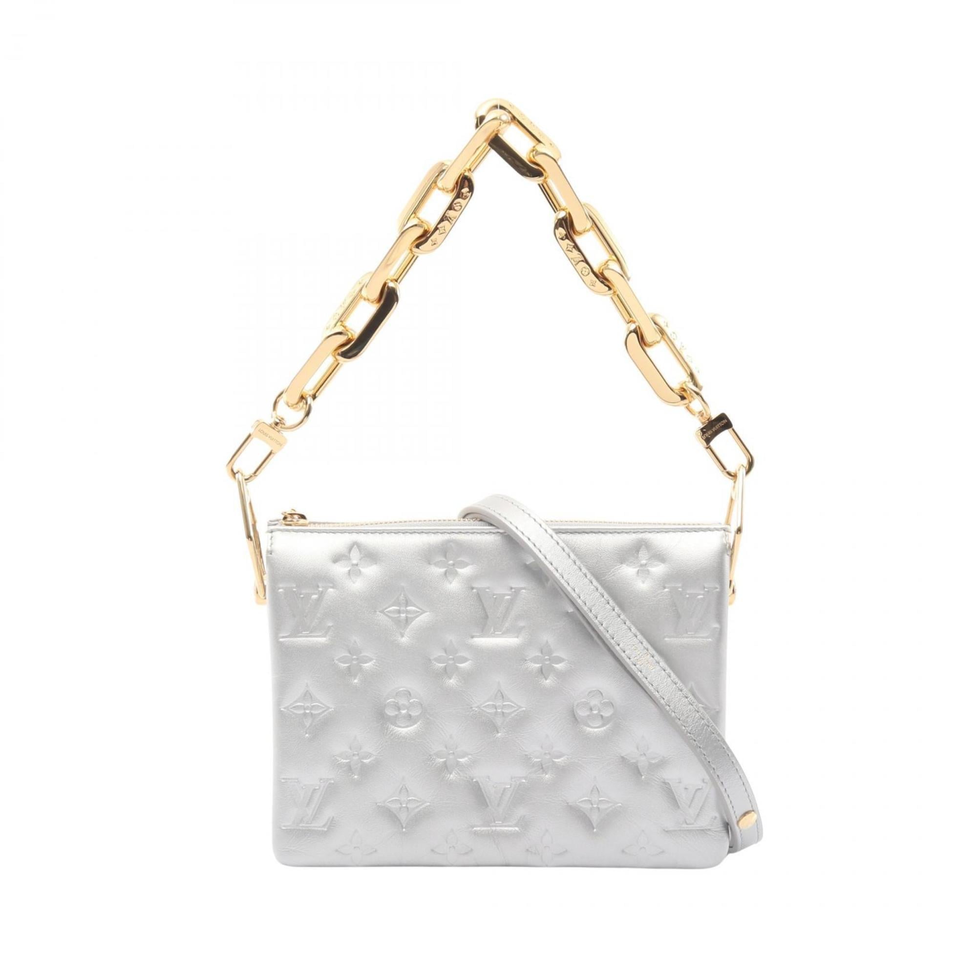 Louis Vuitton Silver Leather Shoulder Bag