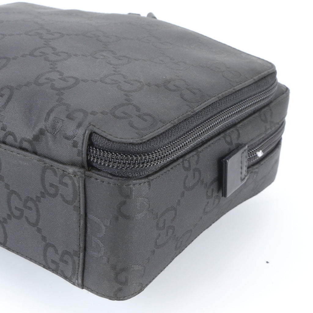Gucci Black Nylon Leather Clutch Bag Pouch (Pre-Owned)