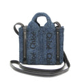 Chloé Black Blue Denim Leather Handbag Shoulder Bag (Pre-Owned)