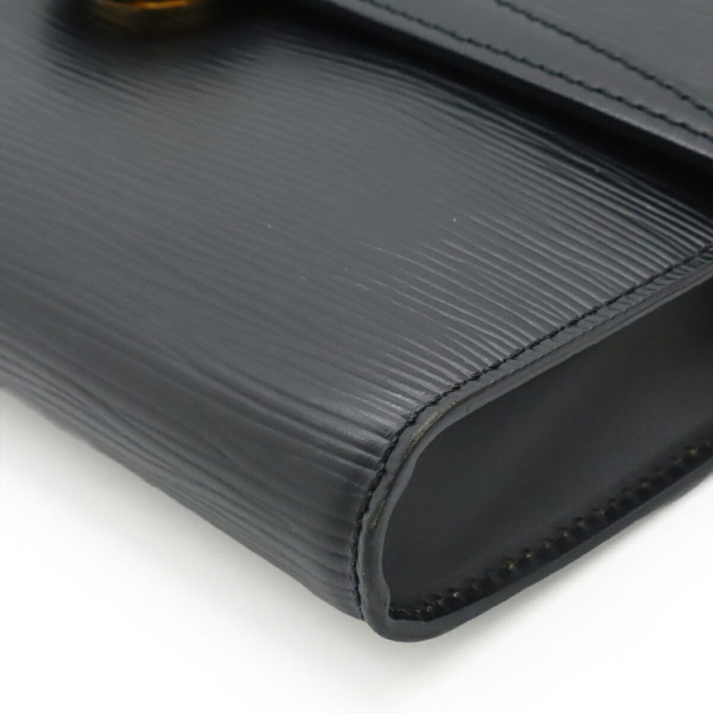 Louis Vuitton Black Noir Epi Leather Clutch Bag Pochette Shoulder Bag