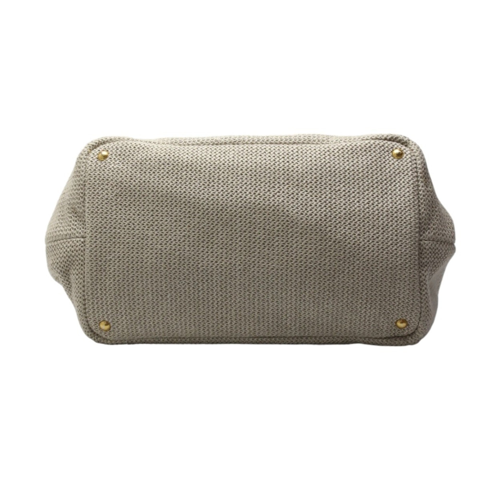 Prada Beige Canvas Tote Bag