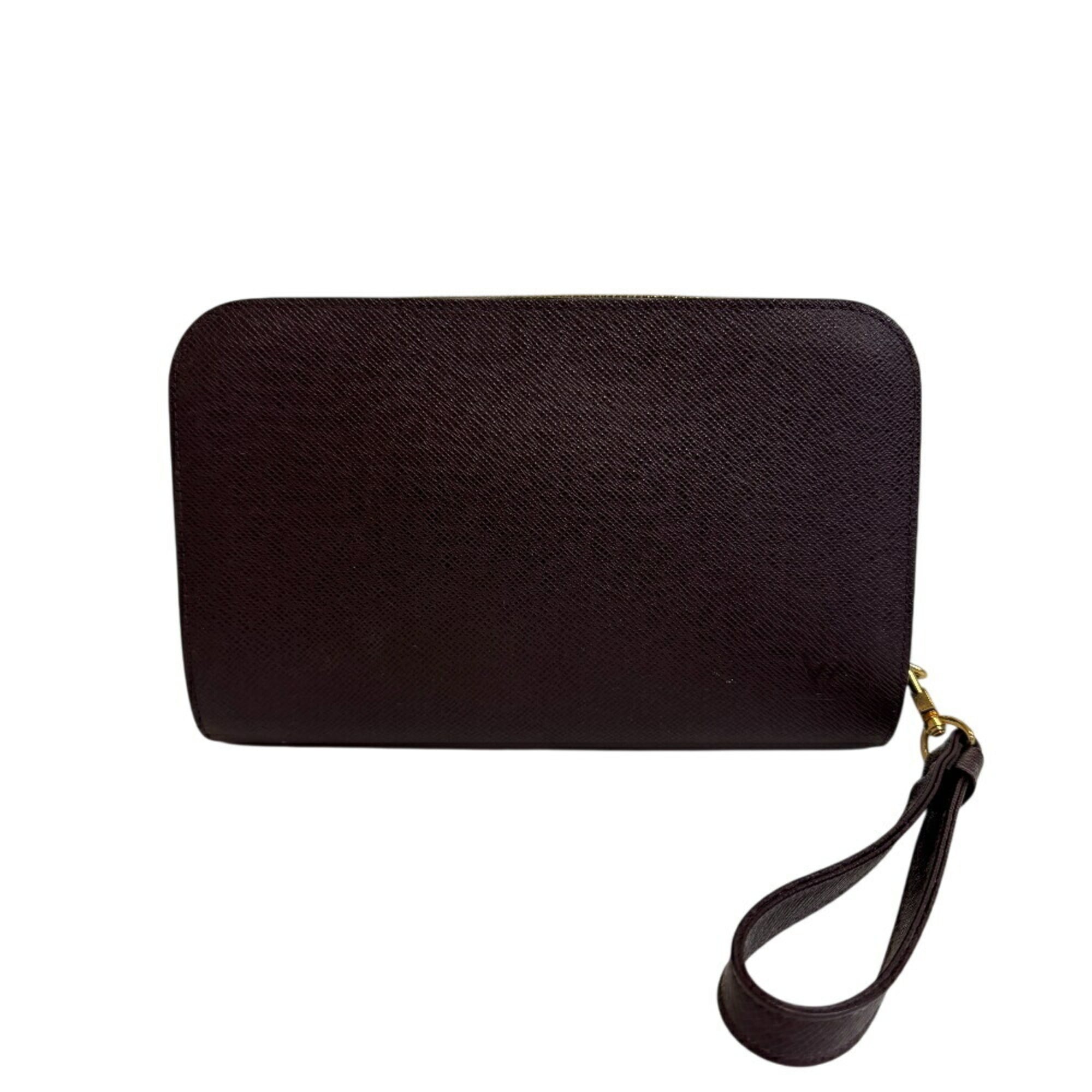Louis Vuitton Wine Taiga Leather Clutch Bag