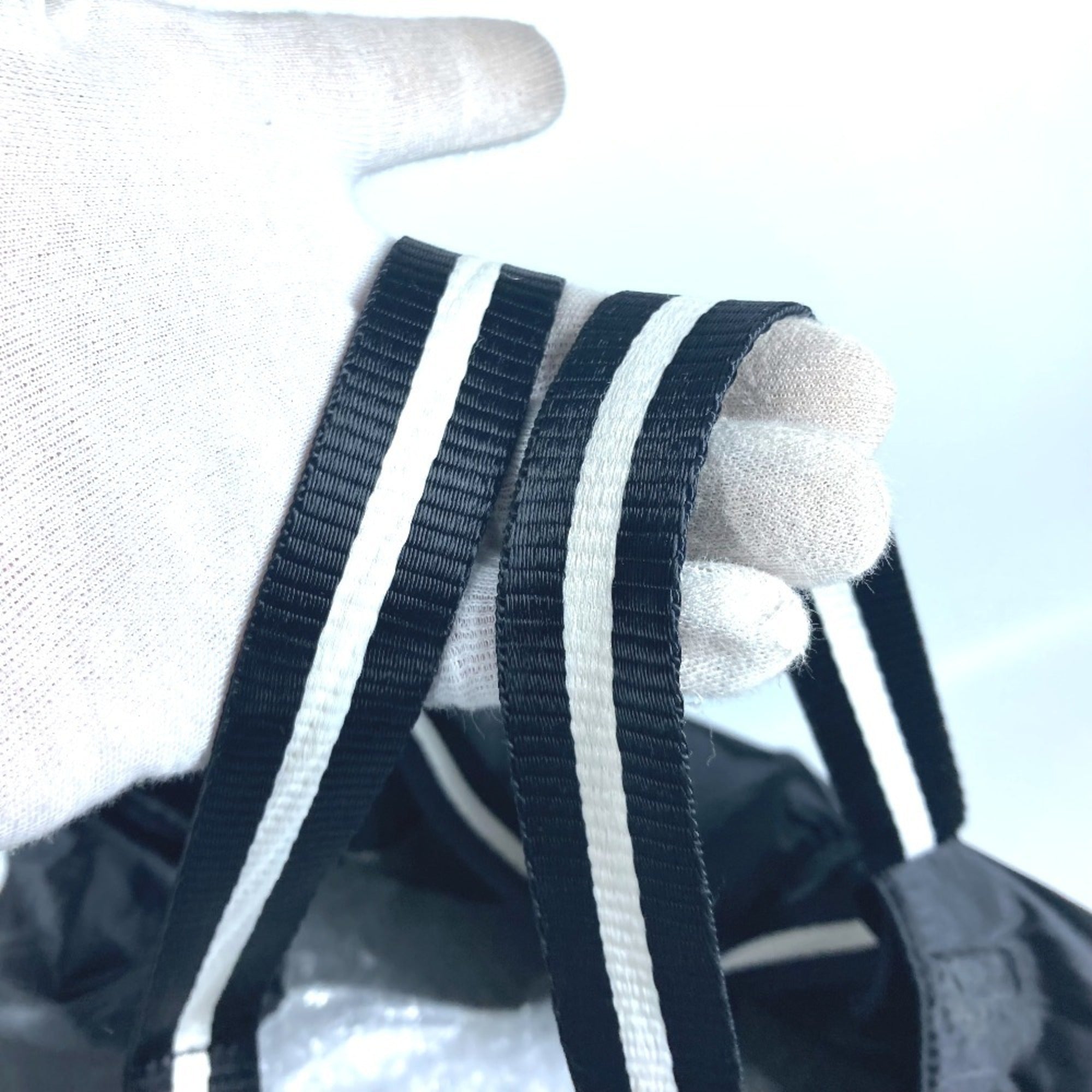 Chanel Black White Nylon Shoulder Bag