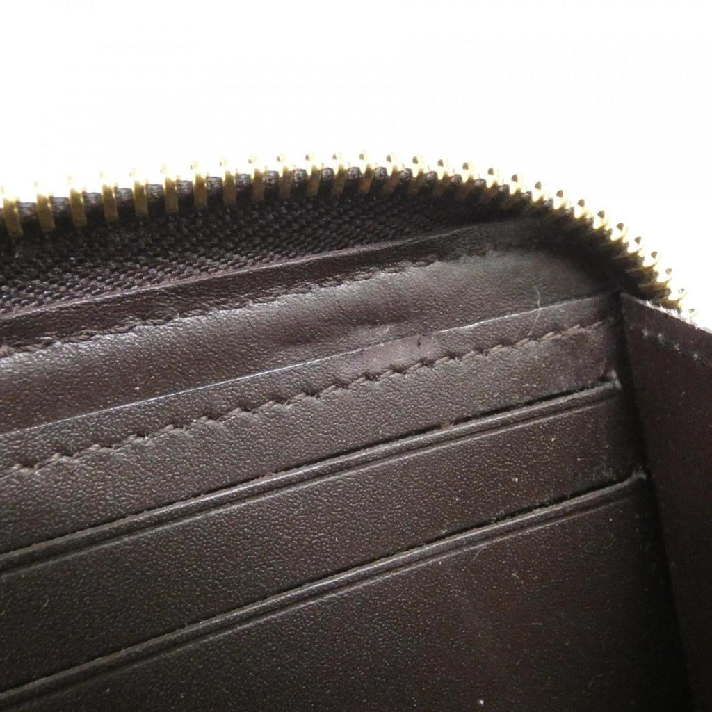 Louis Vuitton Dark Brown Magenta Pink Leather Long Wallet