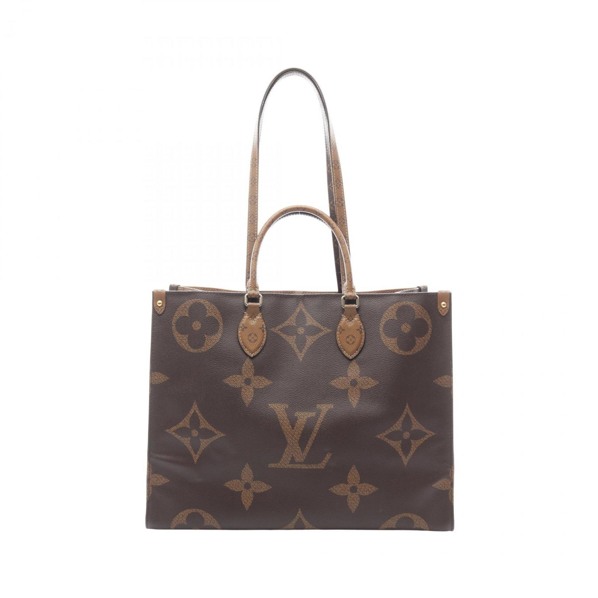 Louis Vuitton Beige Brown Coated Canvas Tote Bag