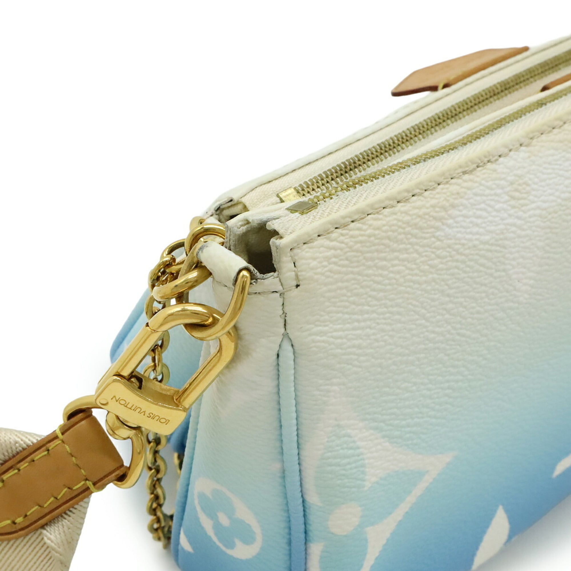 Louis Vuitton Blue Monogram Canvas Pochette Pouch Shoulder Bag