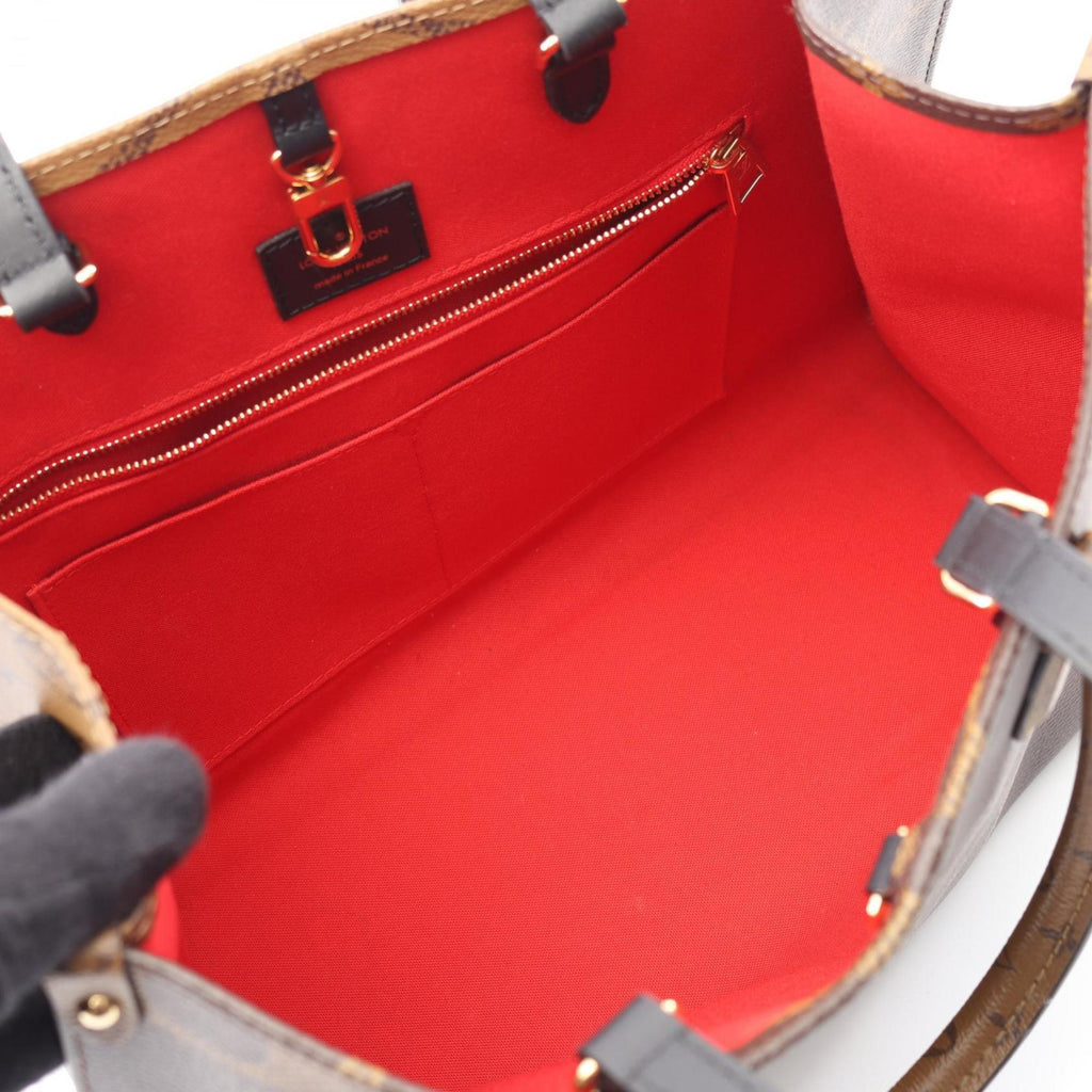 Louis Vuitton Beige Brown Coated Canvas Leather Tote Bag