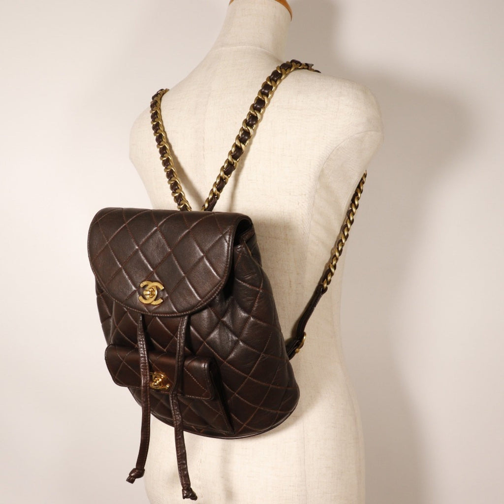 Chanel Brown Leather Backpack