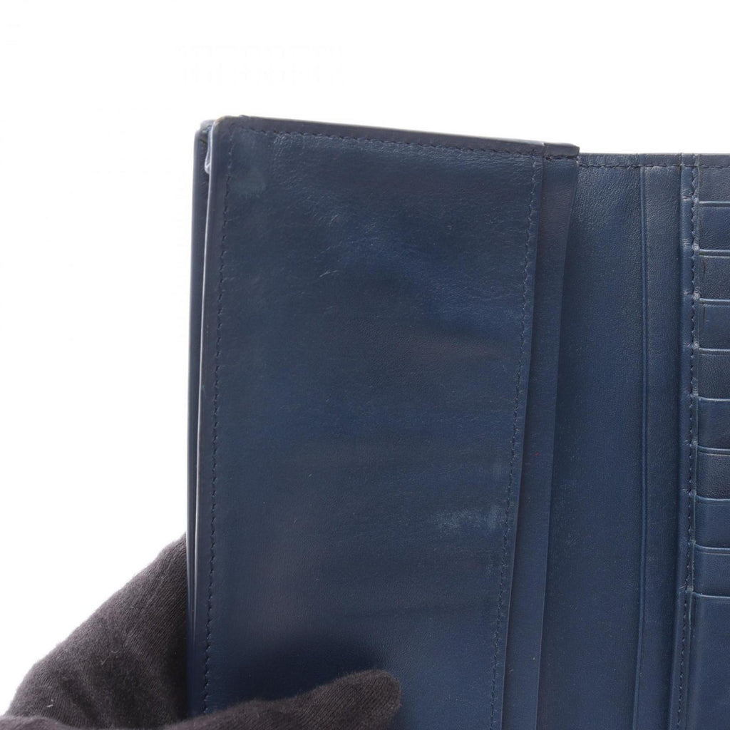 Bottega Veneta Blue Leather Long Wallet (Bi-Fold)