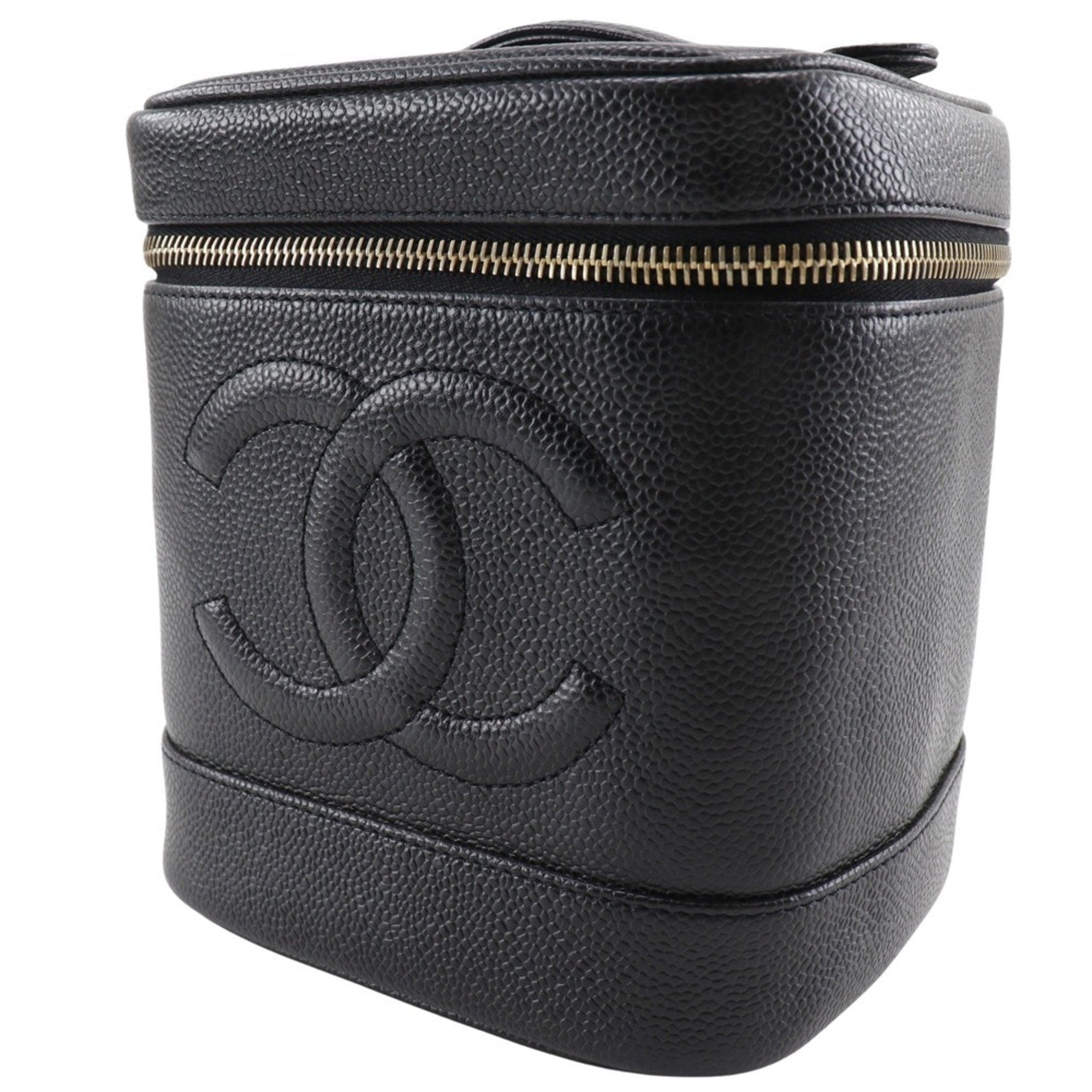 Chanel Black Caviar Leather Handbag Pouch