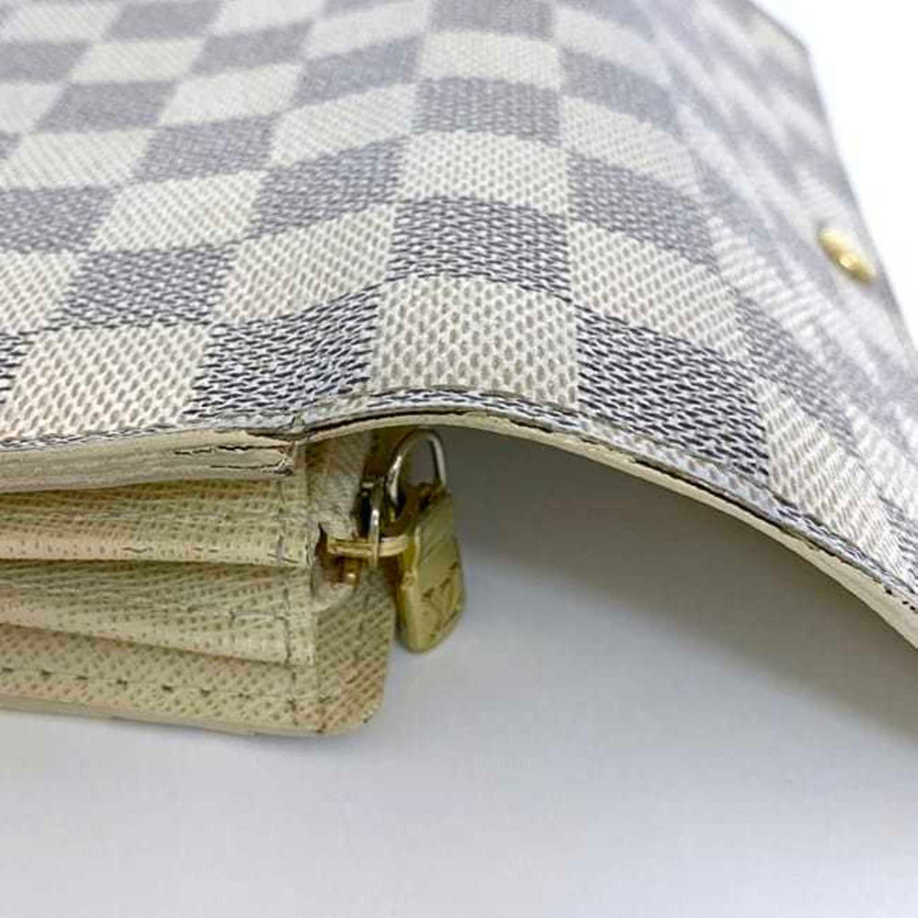 Louis Vuitton Damier Azur Gray White Damier Canvas Long Wallet